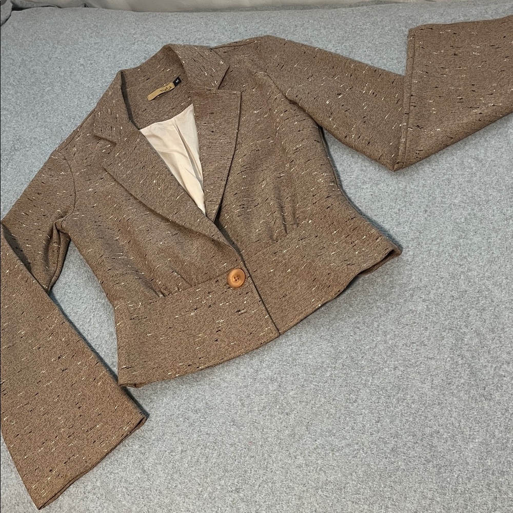 Vintage Y2K Grunge Blazer Jacket Womens Medium Flare Sleeve Office Mod